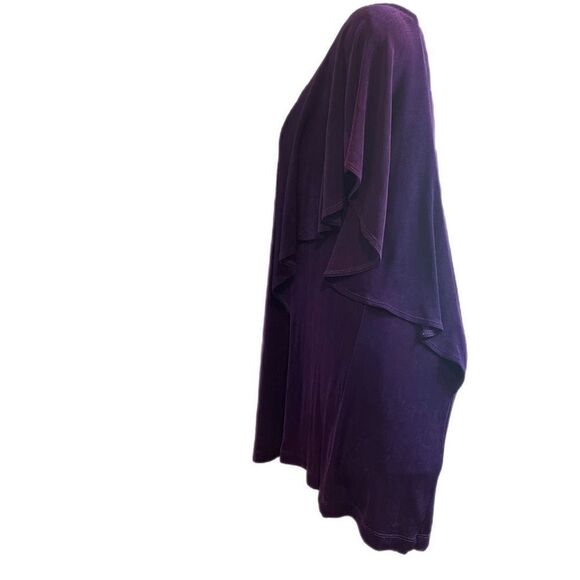 Vikki Vi Royal Purple Flutter Slinky Top Blouse Plus Size 1X - Picture 4 of 9